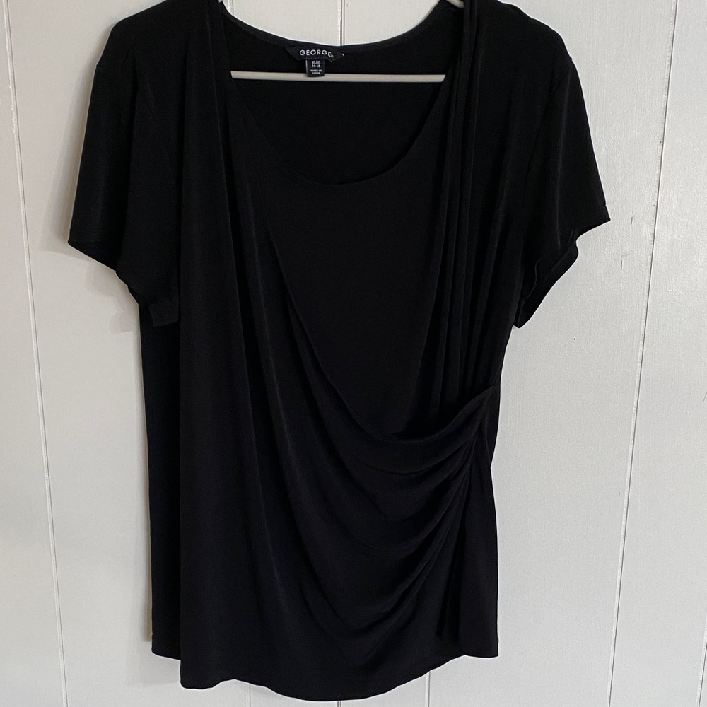 George Women's Elegant Black Short Sleeve Top